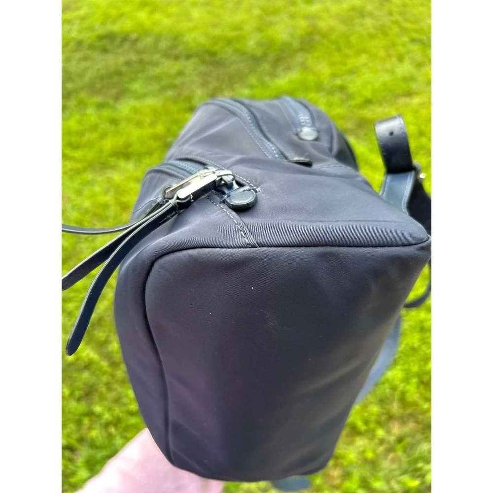 Kate Spade Karissa Nylon Medium Backpack Navy Blue Leather Trim School College